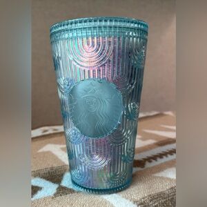 Starbucks 2022 Mermaid Iridescent Siren Scale Wave Cup Tumbler Mint Green 16 oz